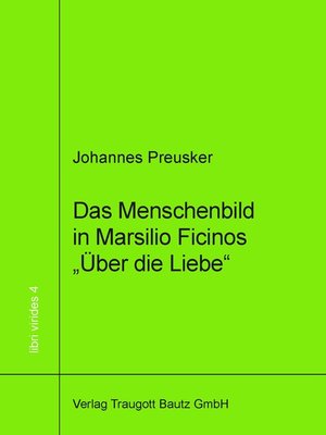 cover image of Das Menschenbild in Marsilio Ficinos